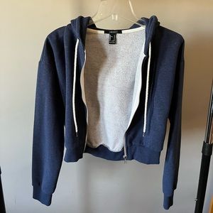 Cropped Zip Up Hoodie